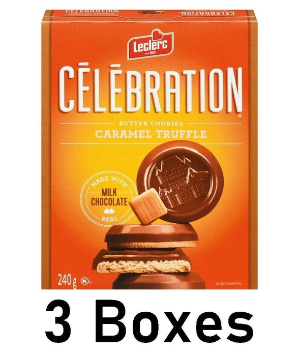 Leclerc Celebration Caramel Truffles Butter Cookies 240g Each 3 Boxes