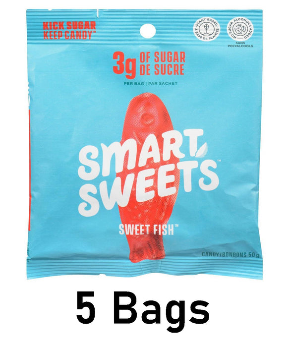 SMART SWEETS Low Sugar Sweet Fish Gummy Candy 5x50g (Box of 5)