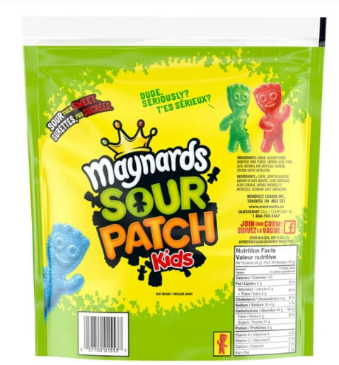 Sour Patch Kids Original Candy, Family Size, Bulk Candy, Sour Candy, Gummy Candy, 816g