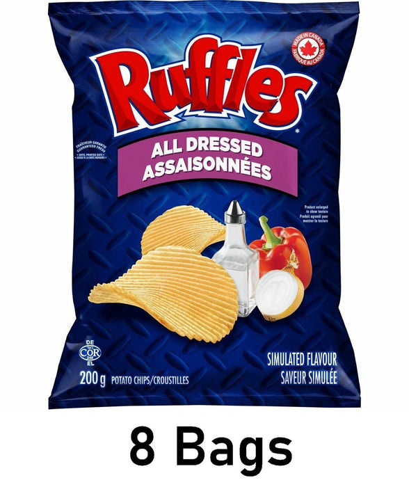 Ruffles All Dressed Chips Size 200g Each 8 Bags