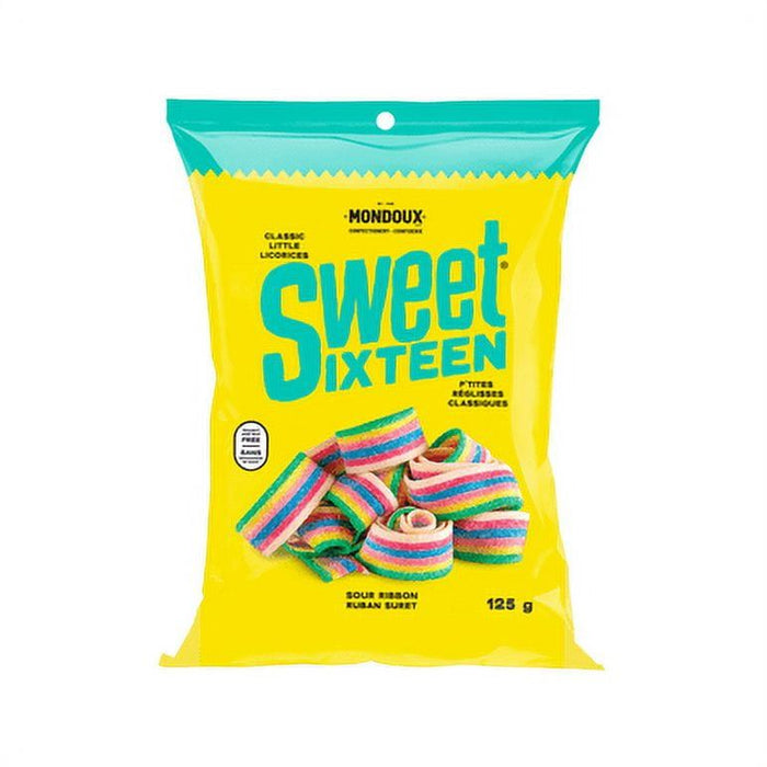 Mondoux Sweet Sixteen Sour Ribbon Licorice Gummy, 125g/4.3oz - CanadaGrocery