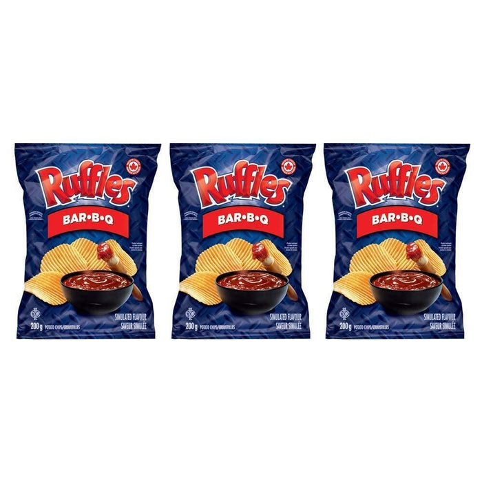 Ruffles Bar-B-Q Potato Chips 200g/7.05oz 3 BAGS