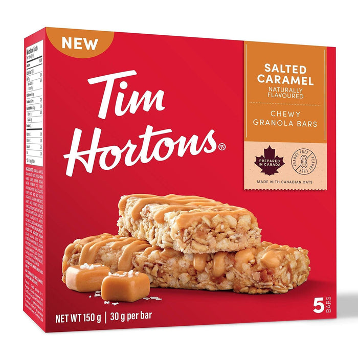 Tim Hortons Salted Caramel Granola Bars, Peanut Free, 5 Count