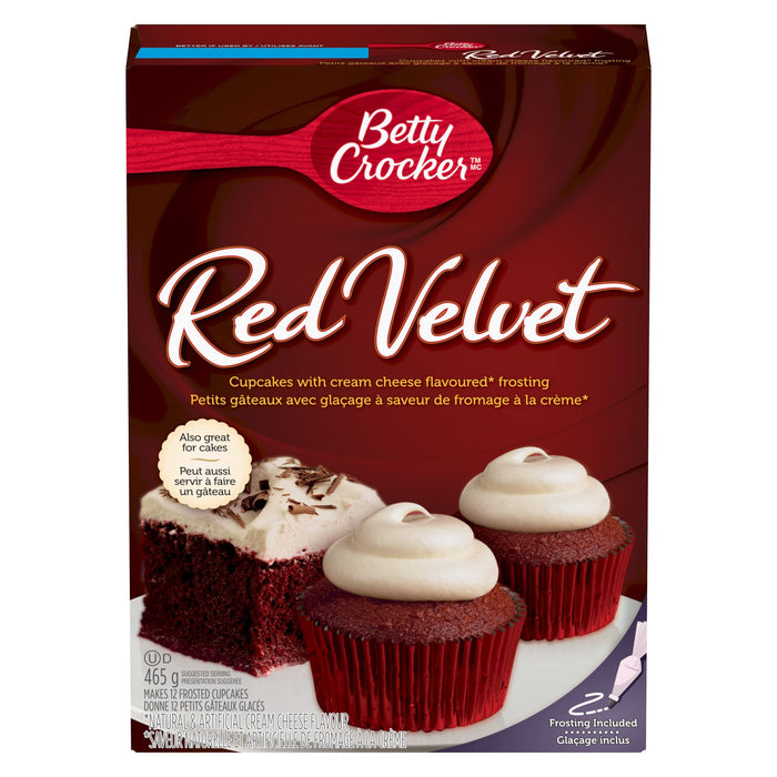 Betty Crocker Cupcake Mix Red Velvet with Cream Cheese Frosting 465g