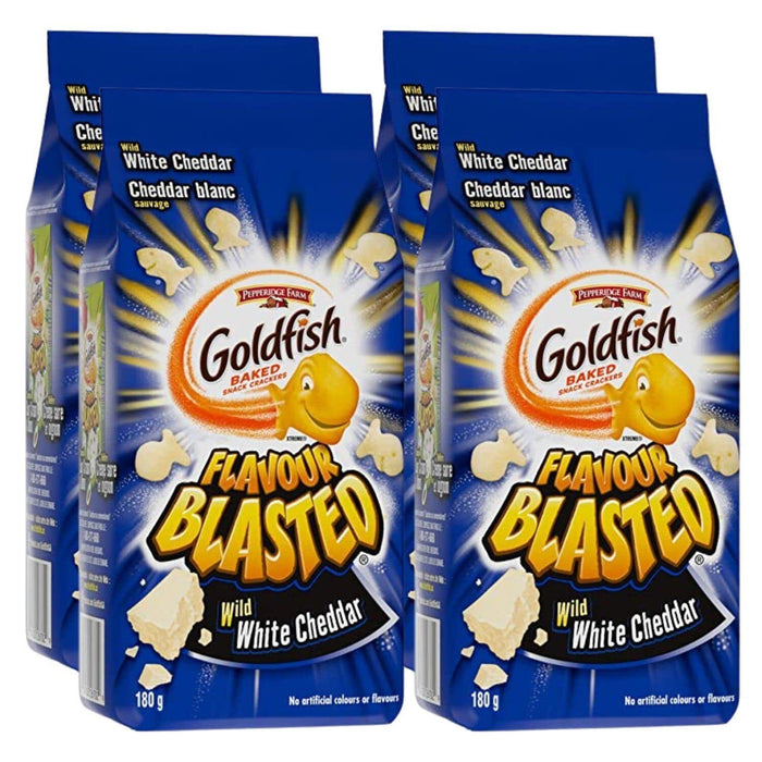 Goldfish Flavor Blasted Wild White Cheddar Crackers, 180g/6.3oz, 4 BAGS