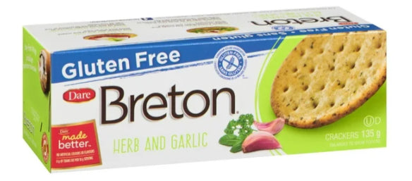 Dare Breton Gluten Free Herb & Garlic Crackers, 135g