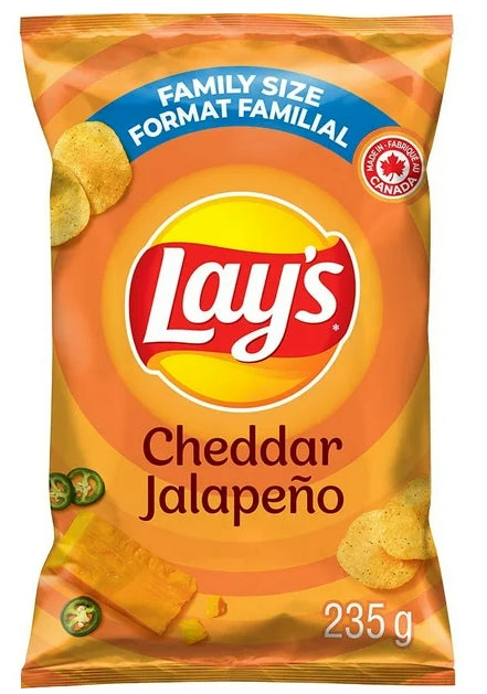 Lay's Cheddar Jalapeno Flavored Potato Chips, 235g