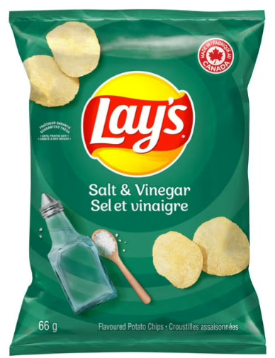 Lay's Salt & Vinegar Flavored Potato Chips, 66g