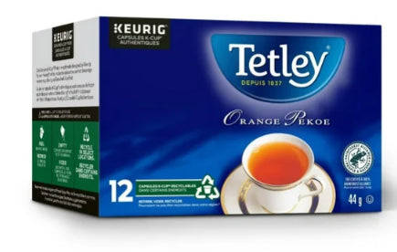 Tetley Orange Pekoe K-Cups Pods, 12 K-Cup Pods, 44g