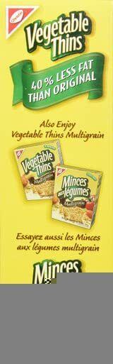 Christie Vegetable Thins, 40% Less Fat, Crackers, 200g/7oz. 3 BOXES