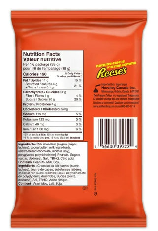 Reese's Peanut Butter Cups Candy, Half Pound Cup, 226g