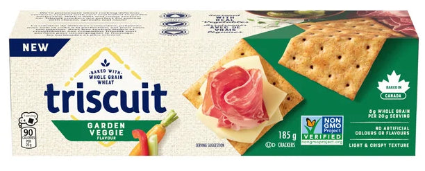 Triscuit, Garden Vegetable Crackers, Light and Crispy Texture, 185g