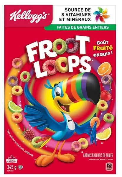 Kellogg's Canadian Froot Loops Breakfast Cereal, 345g