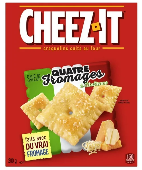 Cheez-It Baked Snack Crackers Italian Four Cheese Flavor, 200g - CanadaGroceryStore