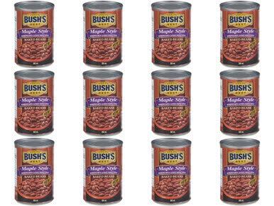 Bush's Best Maple Style Baked Beans/Quebec Maple Syrup 398ml/13.5oz 12 Cans