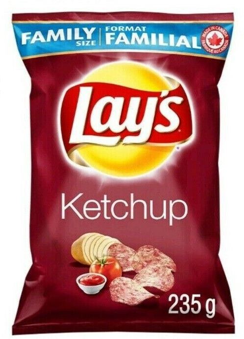 12 Bags of Lays Ketchup Potato Chips Size 235g From Canada - CanadaGrocery