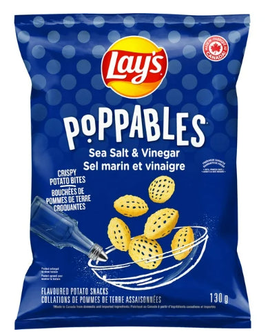 Lay's Poppables Sea Salt & Vinegar Flavored Potato Snacks, 130g