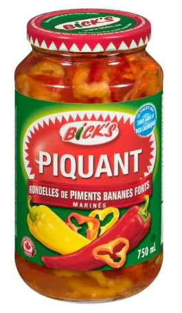 Bick's Pickled Hot Banana Pepper Rings, 750 mL