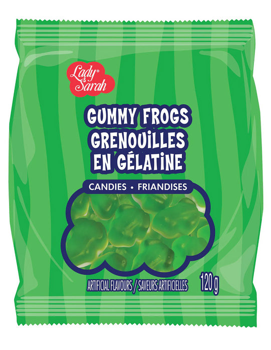 Lady Sarah Gummy Frogs, 120g/4.2oz Peg Bag