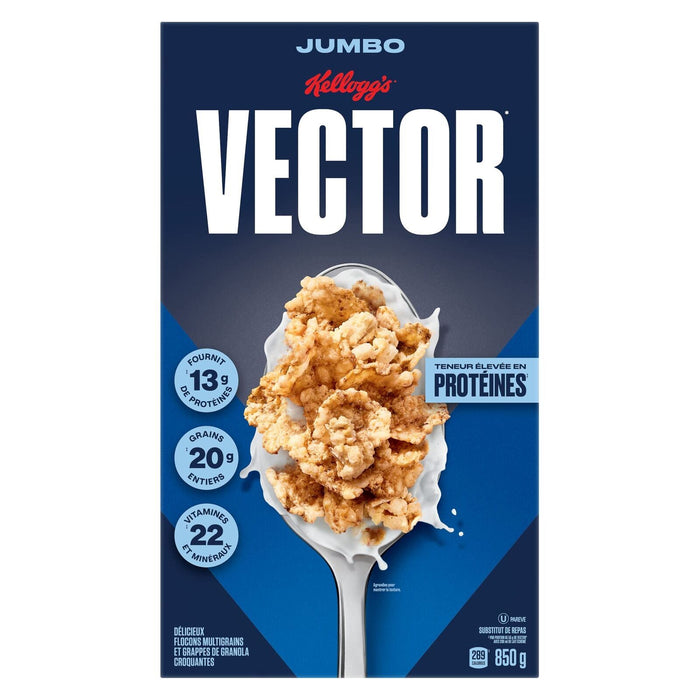 Kellogg's Vector High Protein Cereal, Jumbo Size, 850g/30oz