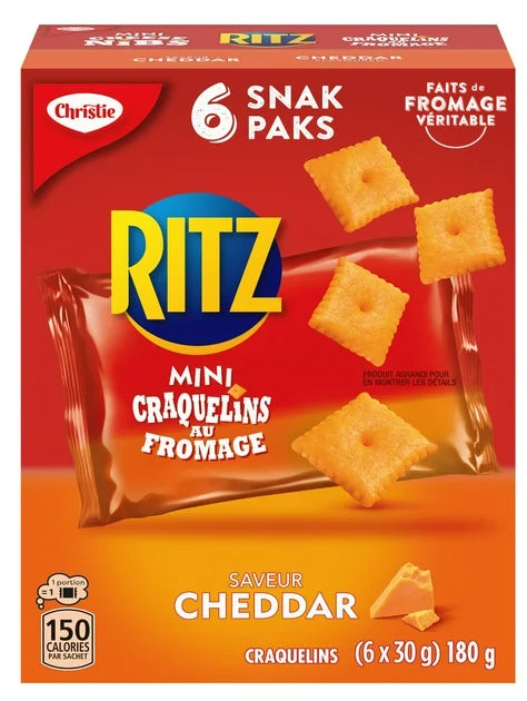 Ritz Mini Cheese Nibs Cracker Snack Packs, 6ct, 180g