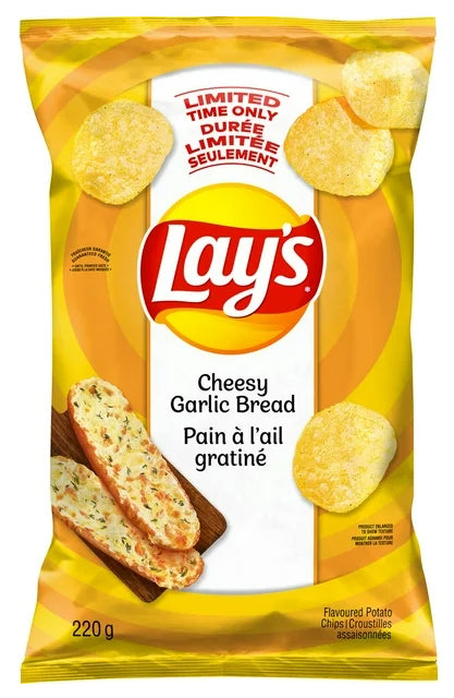 Lay's Cheesy Garlic Bread Flavored Potato Chips, 220g