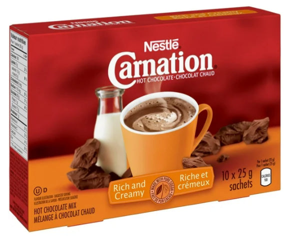 Nestle Carnation Hot Chocolate Rich and Creamy 10 x 25g