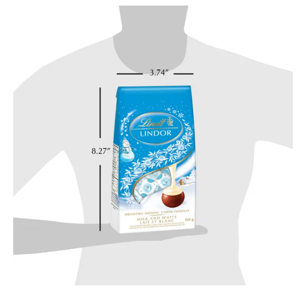 Lindt LINDOR Snowman Milk and White Chocolate Truffles, 150g