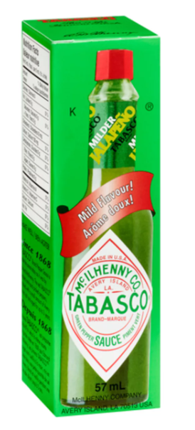 Tabasco Green Pepper Sauce Mild Flavor 57 ml