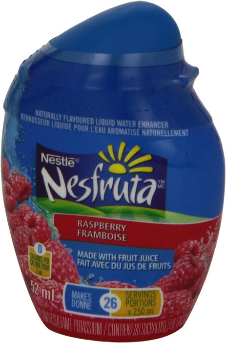 Nesfruta Liquid Water Enhancer, Raspberry Flavour, 52ml Each 12 Bottles