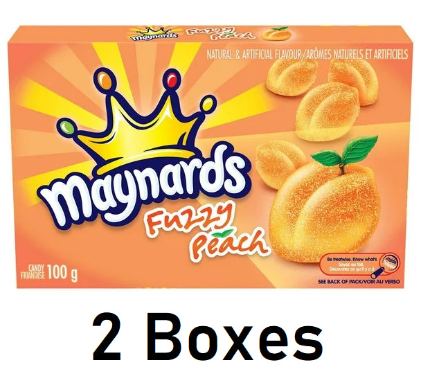 Maynards Fuzzy Peach Candy, 100g Each 2 Boxes