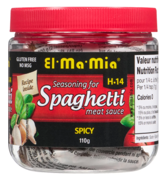 El-Ma-Mia H14 Gluten-Free Seasoning Spaghetti Meat Sauce Spicy 110g