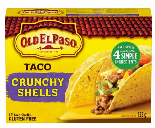 Old El Paso Gluten Free Taco Crunchy Shells, 125g