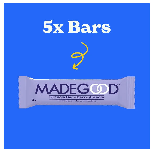 MadeGood Mixed Berry Granola Bars, 5 x 24g