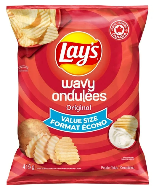 Lay's Wavy Original Potato Chips, 415g