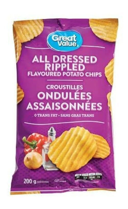 Great Value All Dressed Potato Chips, 200g/7.1oz Bag