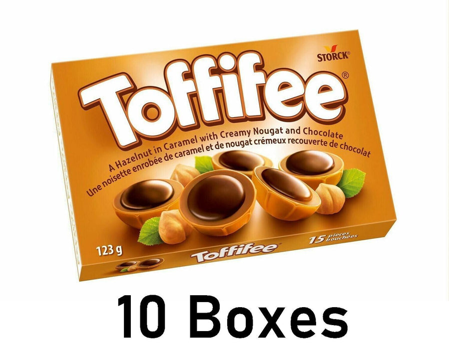 Storck Toffifee Whole Hazelnut in Nougat Cream Filled Caramel 125g Each 10 Boxes