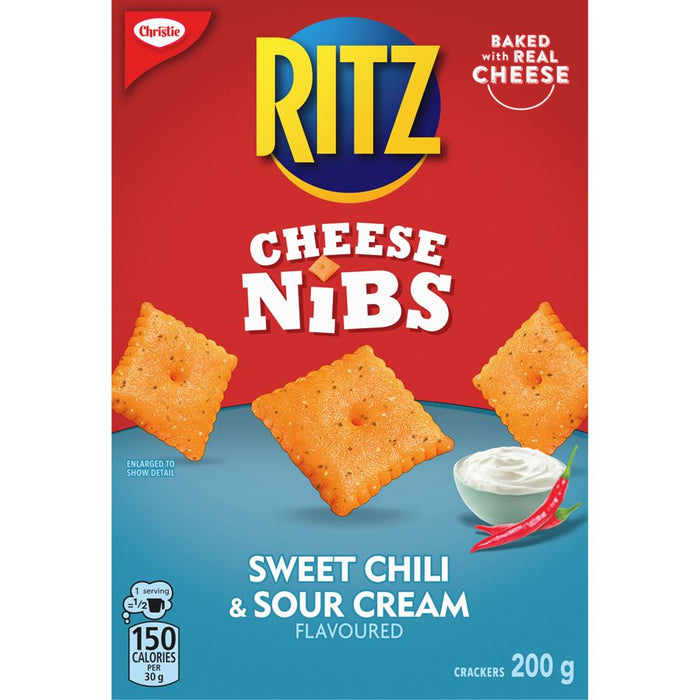 Christie Ritz Cheese Nibs Sweet Chili & Sour Cream Crackers 180g Each 6 Boxes - CanadaGrocery