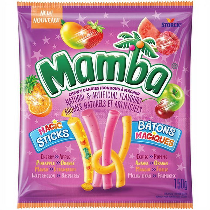 Mamba Magic Sticks Chewy Candy, 150g/5.2 oz, Bag