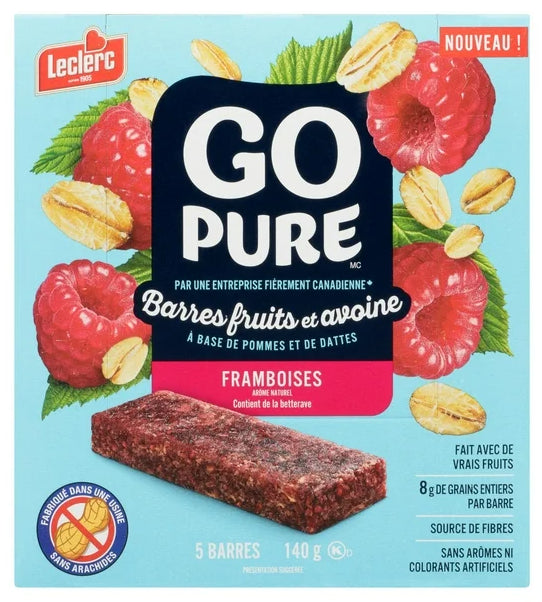 Go Pure Raspberry Fruit & Oat Bars, 5 Bars, 140g