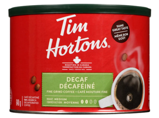 Tim Hortons Ground Coffee Decaf Roast Medium 640g