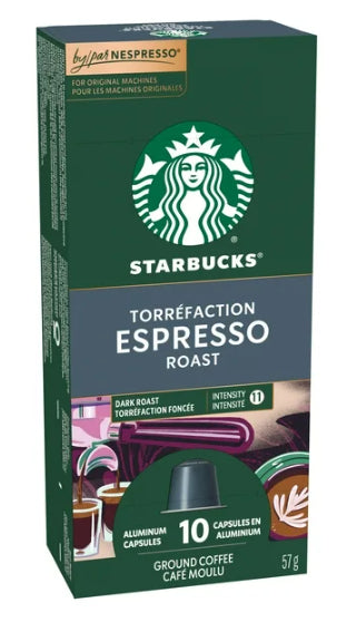 Starbucks Nespresso Coffee Pods Espresso Roast 10 Capsules 57 g