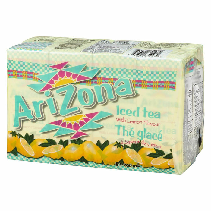 Arizona Iced Tea Lemon Flavor 200ml 3 Cases of 8 Juice Boxes