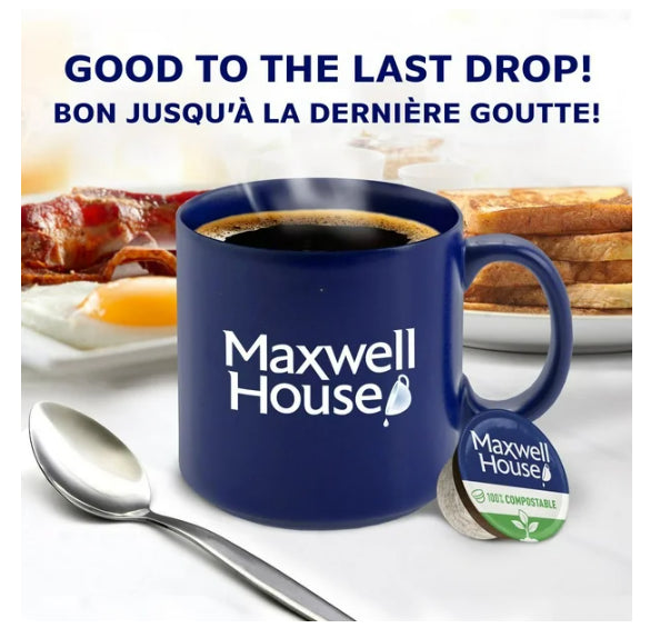 Maxwell House House Blend Coffee 100% Compostable Pods, 12 Pods, 117g