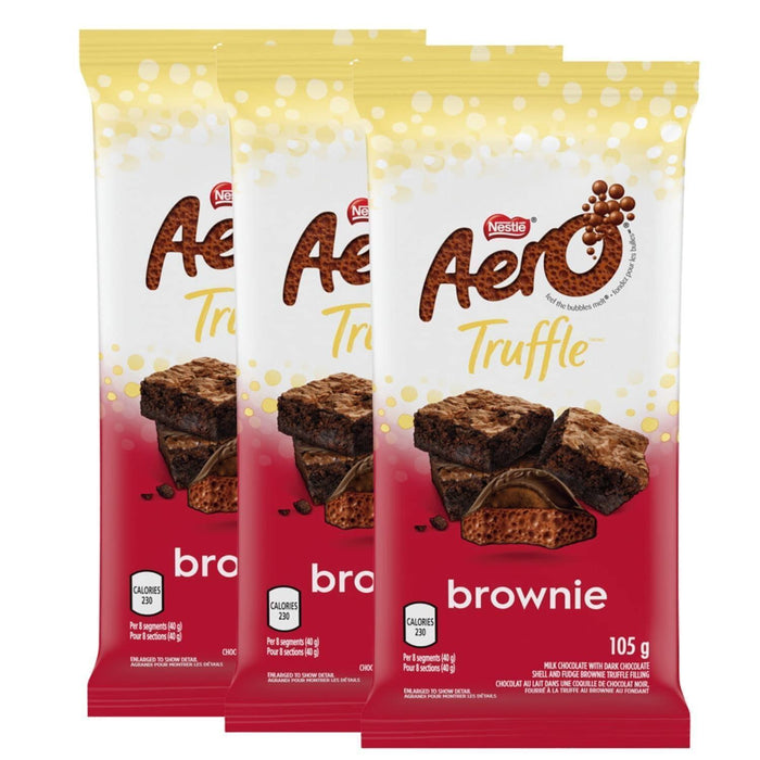 Aero Truffle Brownie Bar, 105g/3.7oz Each 3 Large Bars