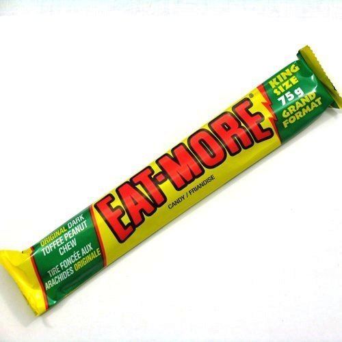 Eat-more Dark Toffee Peanut Candy Bars 75g Each 10 King Size Bars