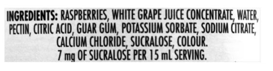 Smucker's No Sugar Added Raspberry Spread, 310mL