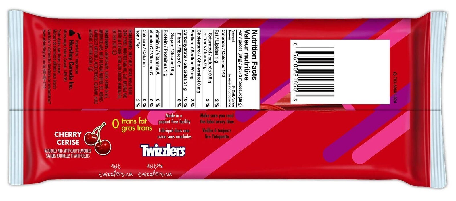 Twizzlers Super Nibs Cherry Flavored (400g / 14oz per pack)