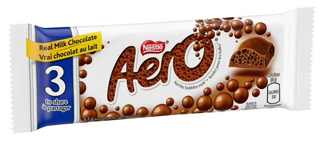 Nestle Aero Milk Chocolate Share Size Bar, 63g