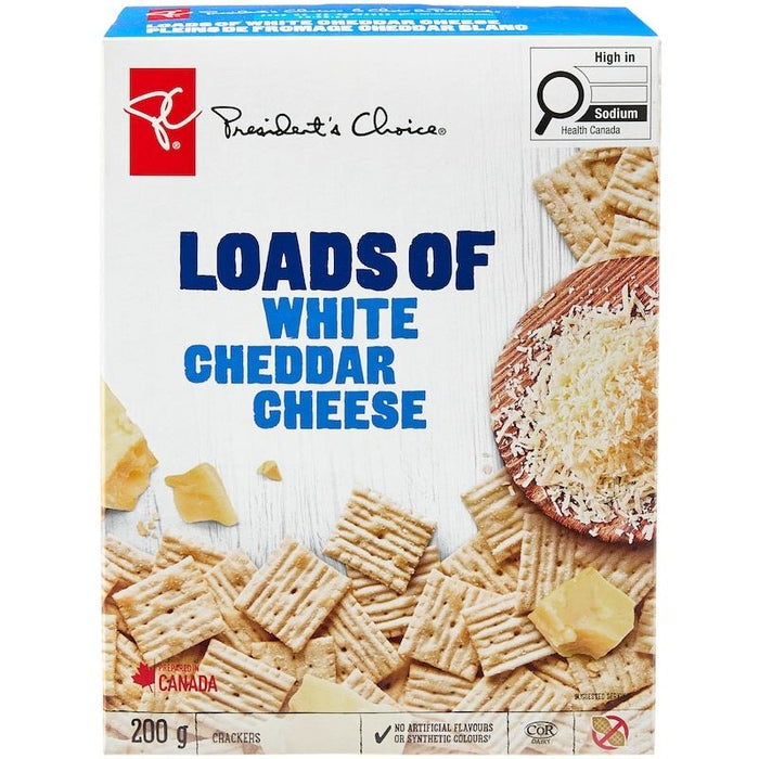 President's Choice Loads of White Cheddar Cheese Crackers, 200g